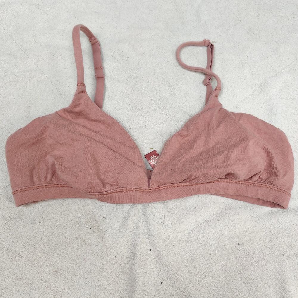Skims Triangle Bra Womens Large Dark Pink Bralette Hook & Eye Adjustable